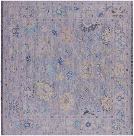 Square Hand Knotted Turkish Oushak Wool Rug - Manhattan Rugs