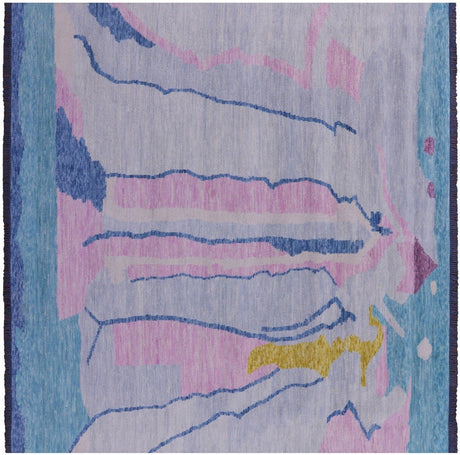 Square Moroccan Hand Knotted Wool Rug - Manhattan Rugs