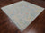 SUPER SALE Silver 8' Square Turkish Angora Oushak Hand Knotted Rug - Q21333
