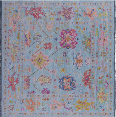Square Turkish Oushak Handmade Wool Rug - Manhattan Rugs