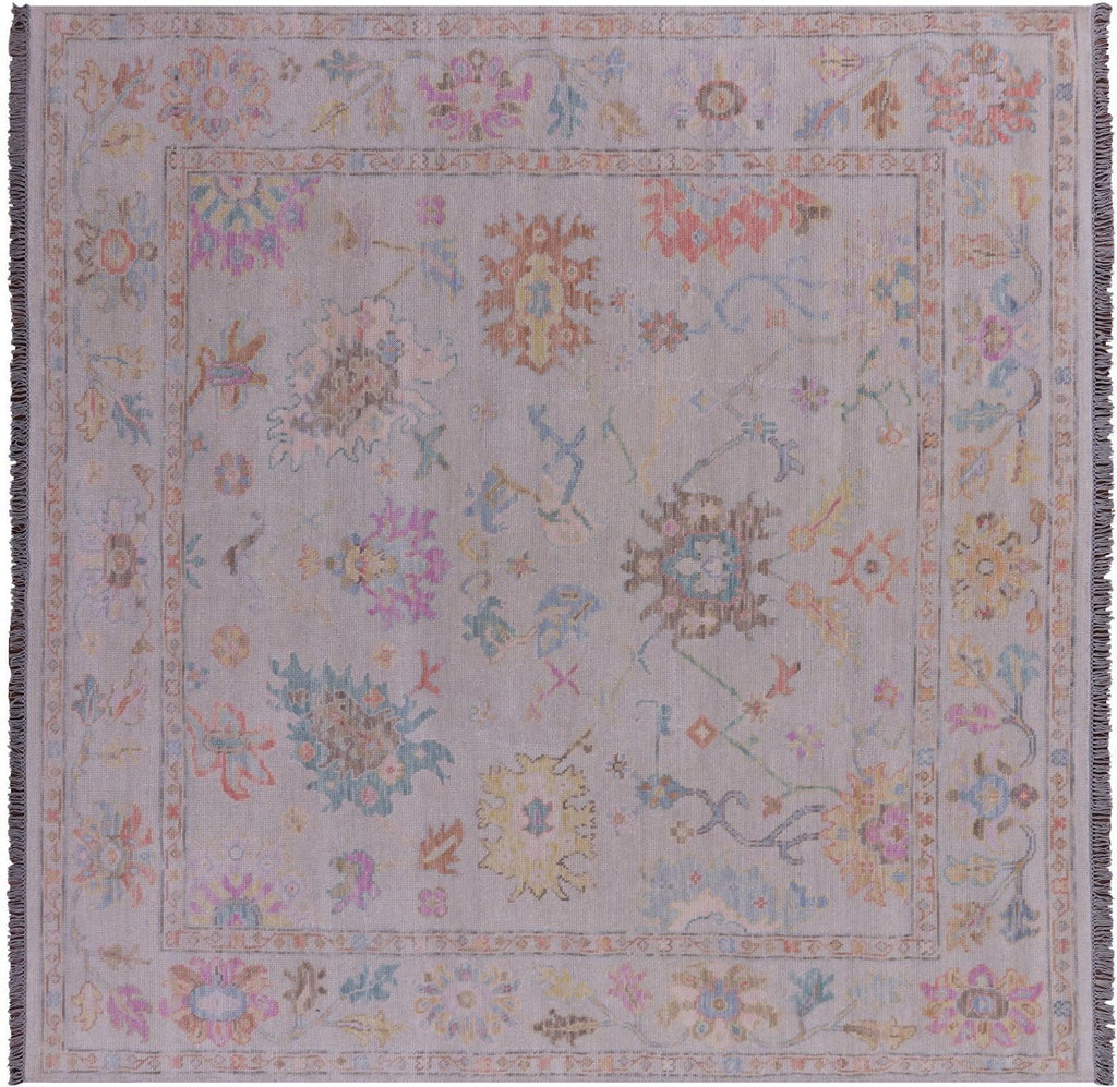 Square Turkish Oushak Hand Knotted Wool Rug - Manhattan Rugs