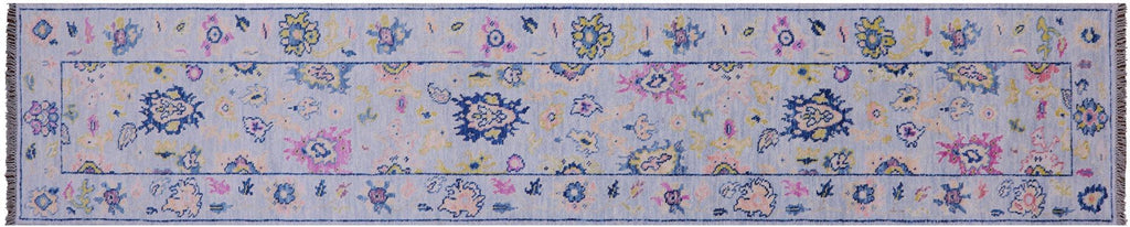 Runner Turkish Oushak Hand Knotted Wool Rug - Manhattan Rugs