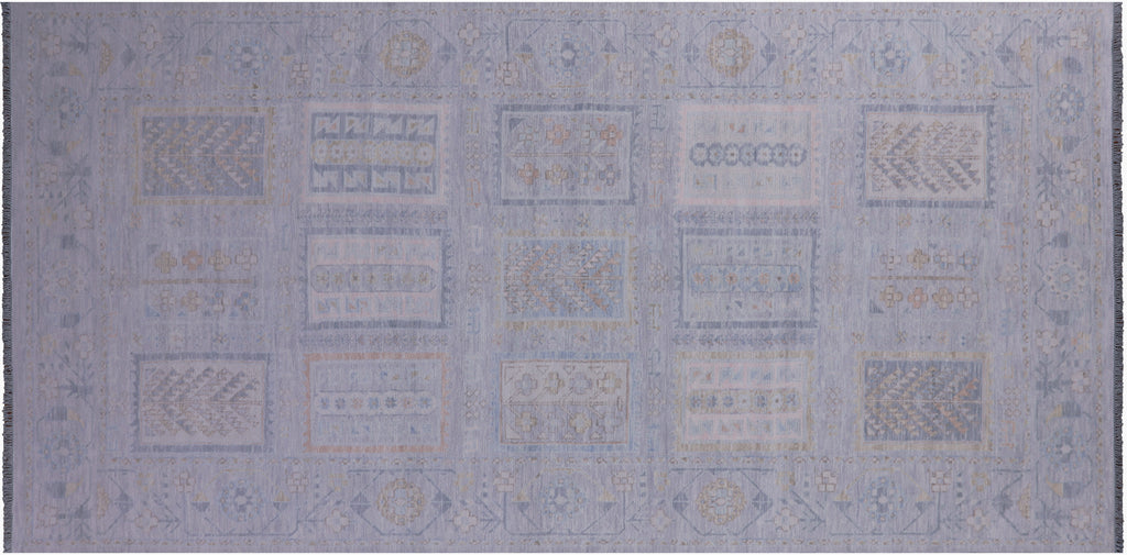 Silver 8' 0" X 16' 4" Persian Gabbeh Tribal Handmade Wool Rug - Q21346