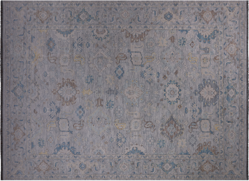 SUPER SALE Silver 10' 2" X 14' 2" Turkish Angora Oushak Hand Knotted Rug - Q21350