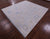 Silver 9' Square Turkish Angora Oushak Hand-Knotted Rug - Q21355