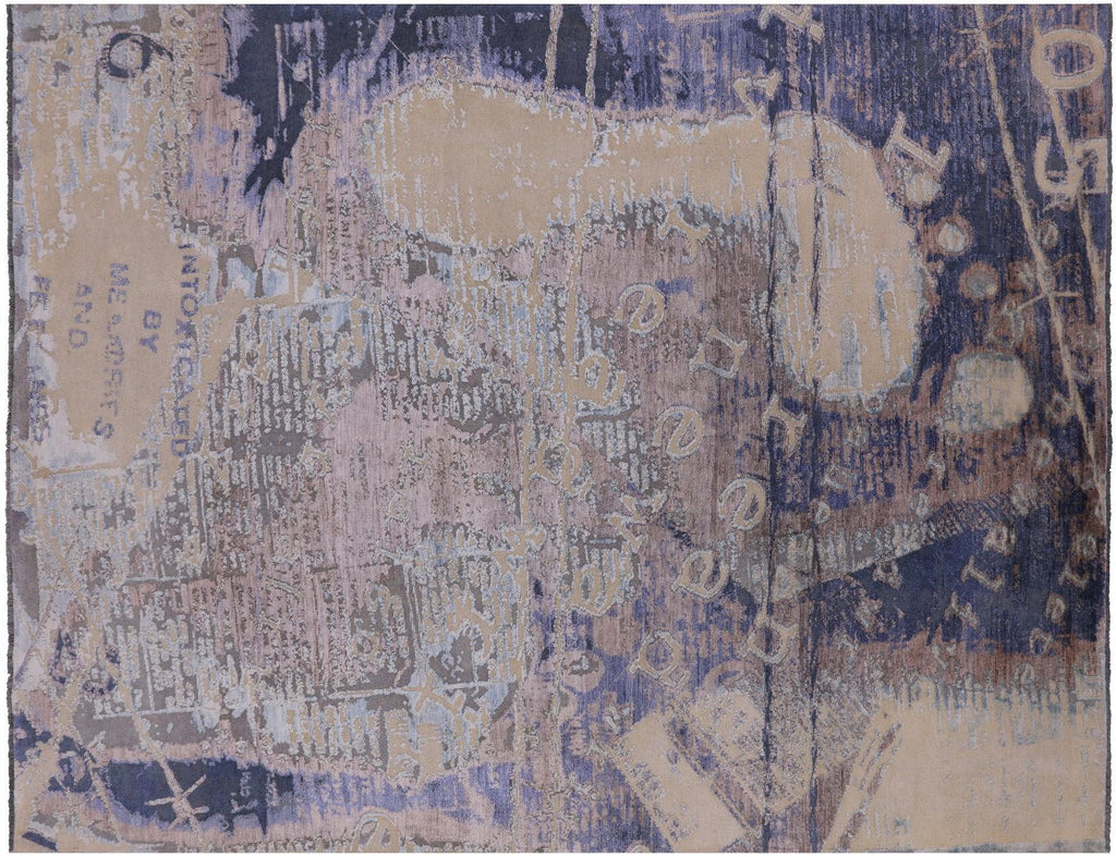 Persian Hand Knotted Silk With Oxidized Wool Area Rug - Manhattan Rugs