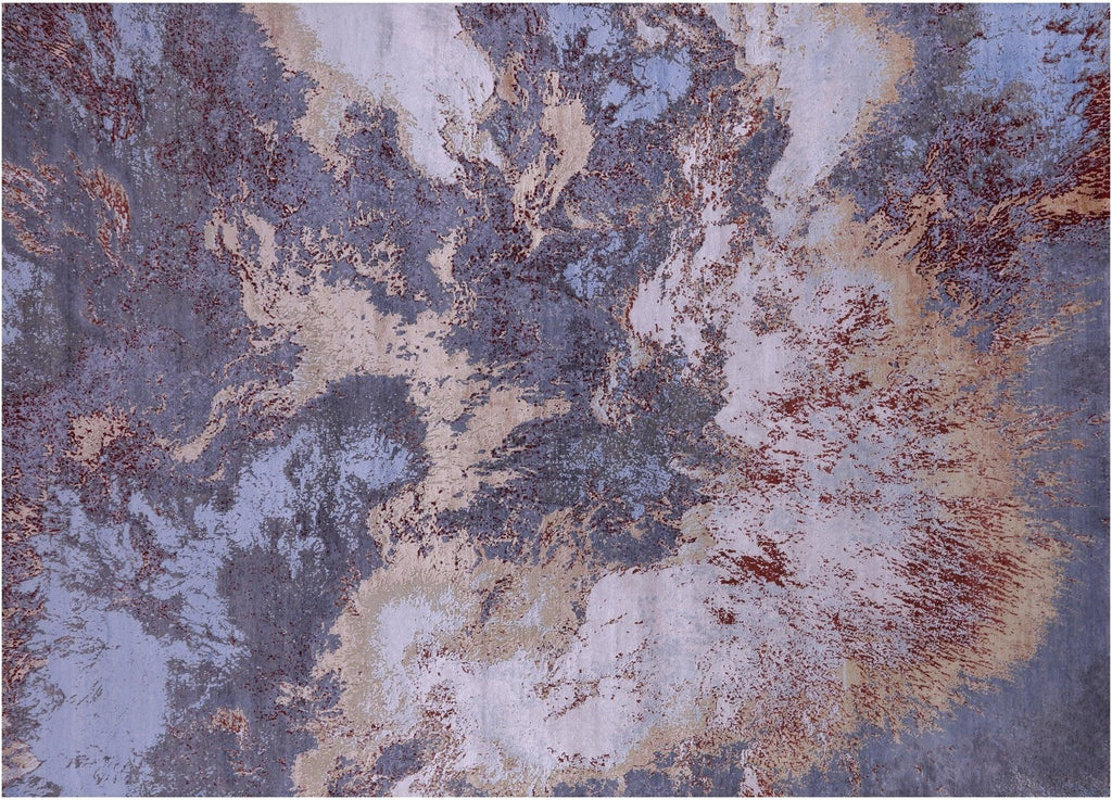 Handmade Wool & Silk Abstract Modern Rug - Manhattan Rugs