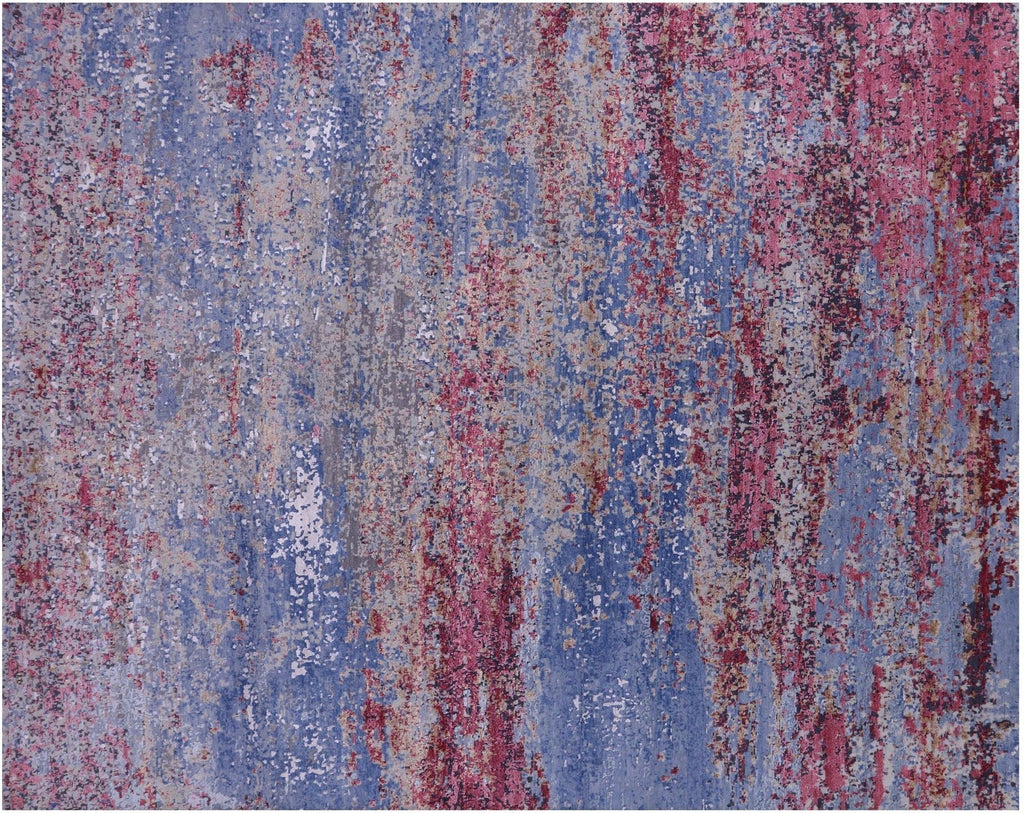 Hand-Knotted Modern Abstract Wool & Silk Rug - Manhattan Rugs