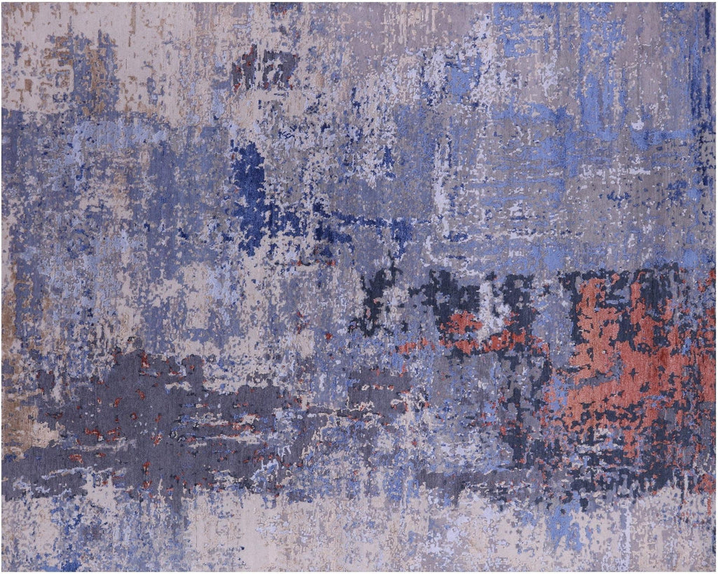 Modern Abstract Wool & Silk Handmade Rug - Manhattan Rugs