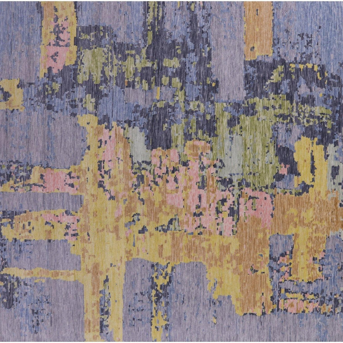 Hand-Knotted Modern Abstract Rug 9' 1