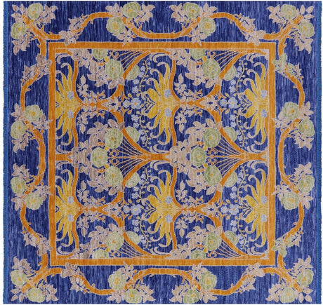 Square William Morris Handmade Wool Rug - Manhattan Rugs