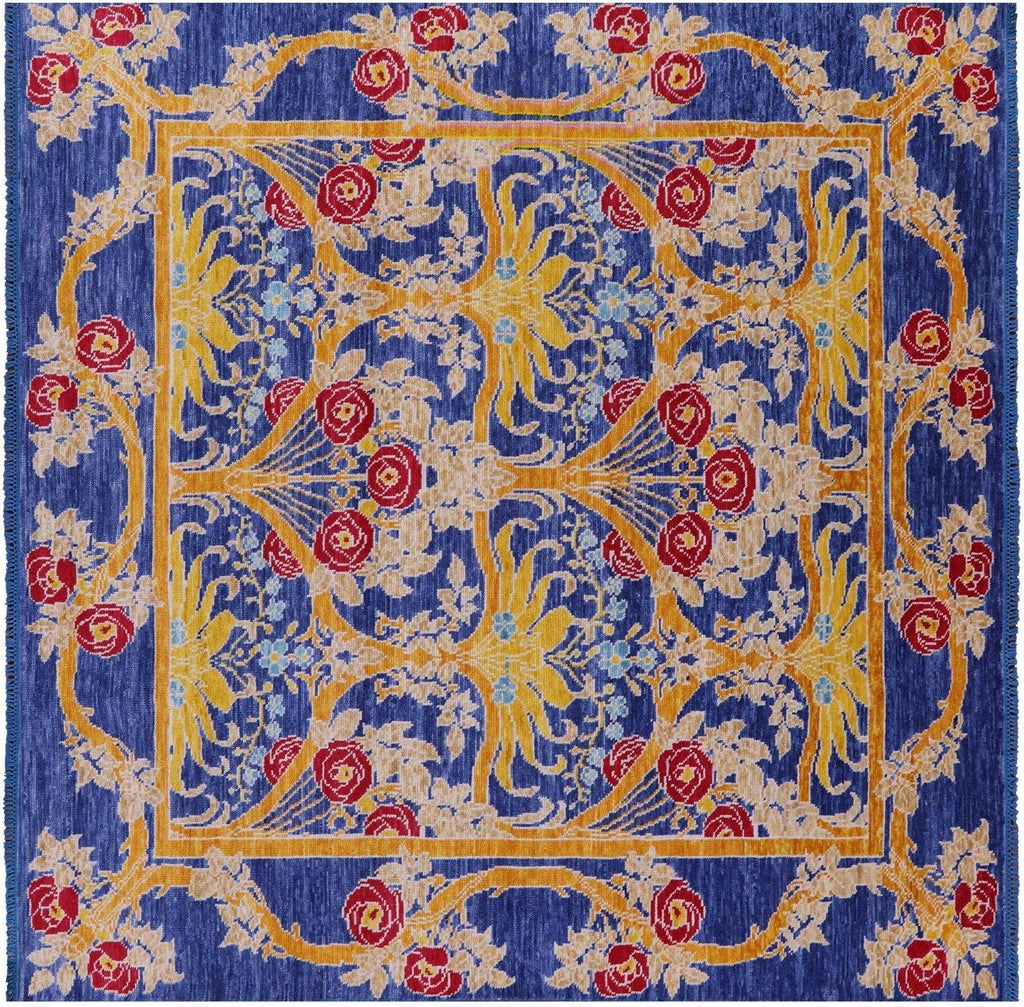 Square William Morris Handmade Wool Rug - Manhattan Rugs