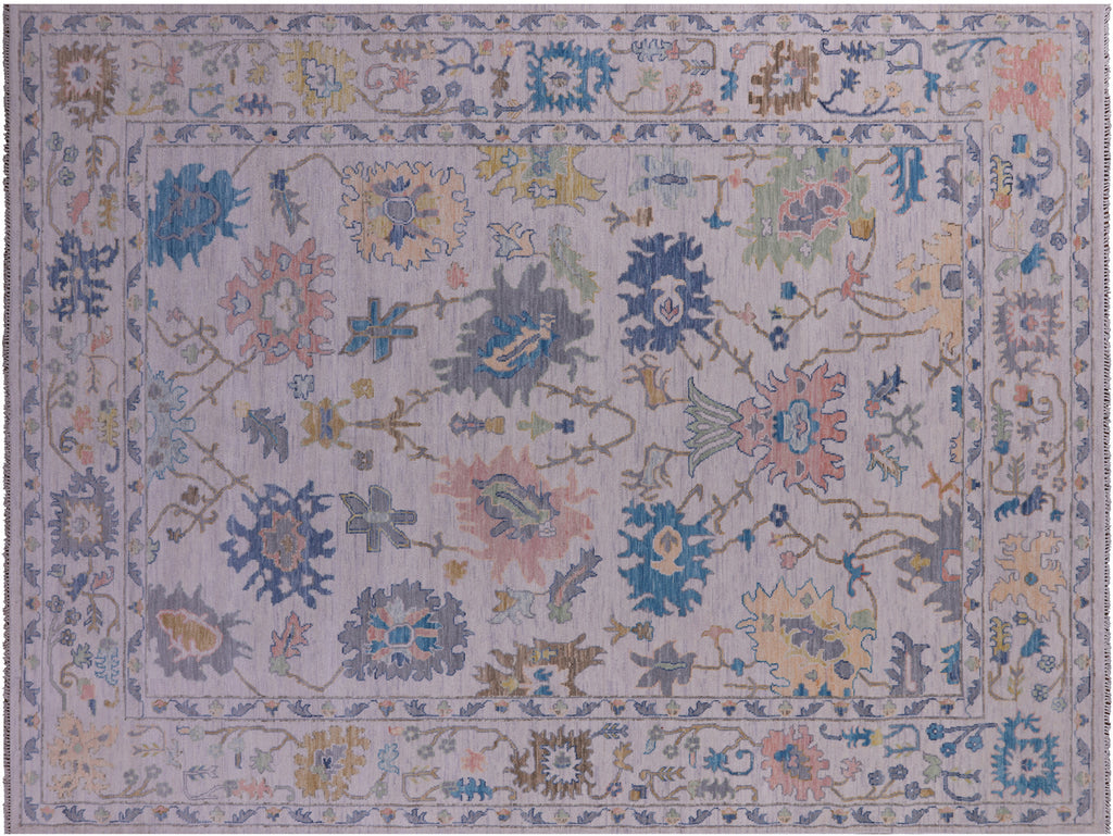 Ivory Turkish Angora Oushak Handmade Wool Rug 10' 2" X 14' 0" - Q21462