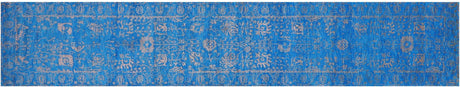 Runner Wool & Silk Persian Tabriz Hand Knotted Rug - Manhattan Rugs