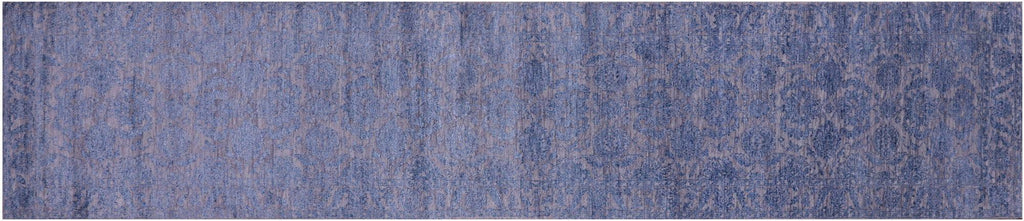 Persian Tabriz Hand Knotted Wool & Silk Runner Rug - Manhattan Rugs