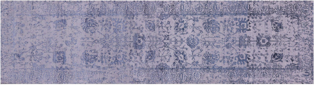 Runner Persian Tabriz Hand-Knotted Wool & Silk Rug - Manhattan Rugs