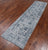 Grey 2' 7" X 10' 0" Runner Persian Tabriz Hand-Knotted Wool & Silk Rug - Q21484