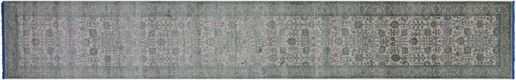 Persian Tabriz Wool & Silk Hand-Knotted Runner Rug - Manhattan Rugs