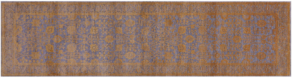 Runner Persian Tabriz Hand-Knotted Wool & Silk Rug - Manhattan Rugs
