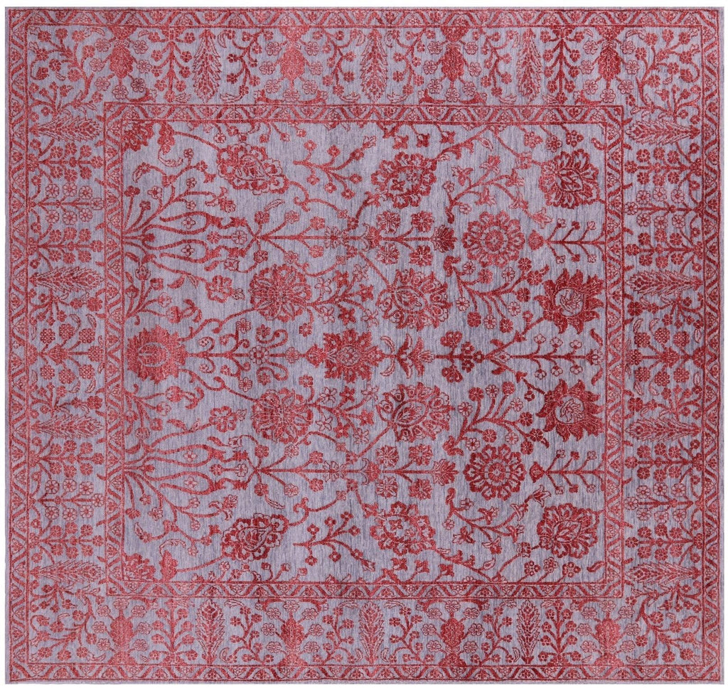 Square Persian Tabriz Wool & Silk Handmade Rug - Manhattan Rugs