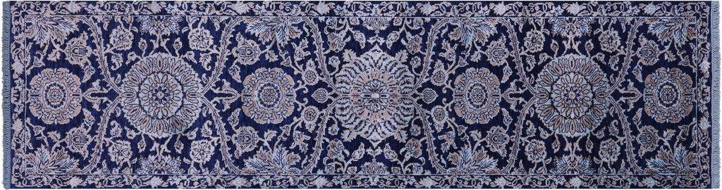 Wool & Silk Persian Tabriz Hand Knotted Runner Rug - Manhattan Rugs