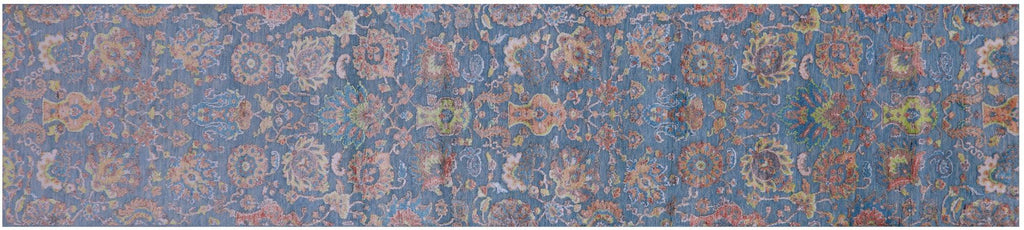 Persian Tabriz Hand Knotted Wool & Silk Runner Rug - Manhattan Rugs