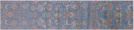 Persian Tabriz Hand Knotted Wool & Silk Runner Rug - Manhattan Rugs