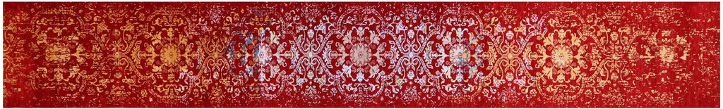 Runner Persian Tabriz Hand-Knotted Wool & Silk Rug - Manhattan Rugs