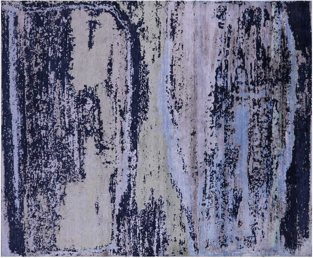 Wool & Silk Modern Abstract Handmade Rug - Manhattan Rugs