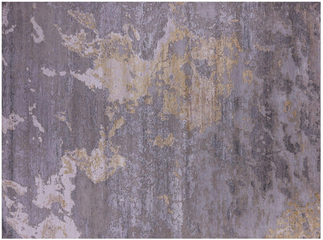 Abstract Modern Wool & Silk Hand Knotted Rug - Manhattan Rugs