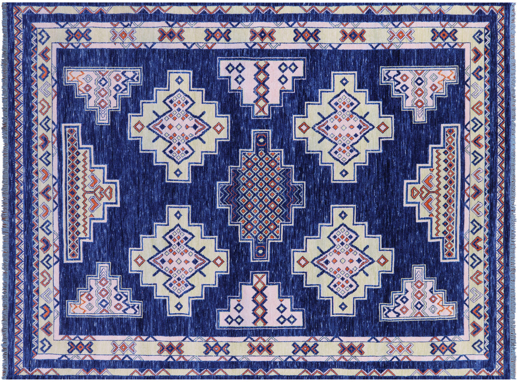 Blue Handmade Southwest Navajo Wool Rug 9' 4" X 12' 2" - Q21584