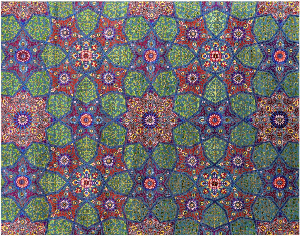 Persian Tabriz Hand Knotted Wool & Silk Rug - Manhattan Rugs