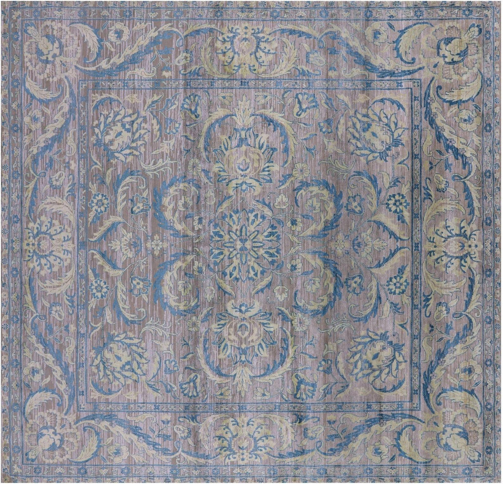 Square Hand Knotted Persian Tabriz Wool Rug - Manhattan Rugs