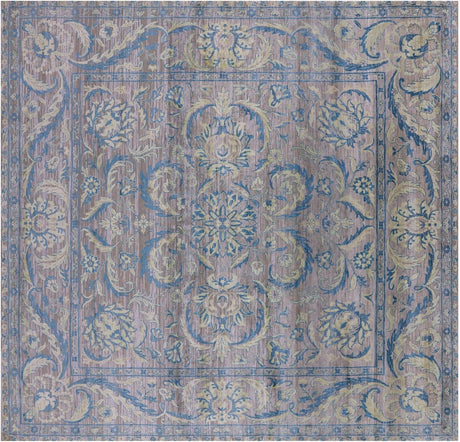 Square Hand Knotted Persian Tabriz Wool Rug - Manhattan Rugs