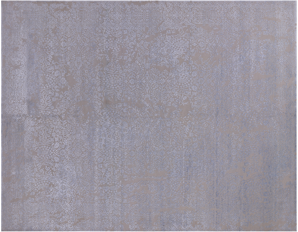 SUPER SALE 7' 9" X 10' 0" Wool & Silk Modern Hand-Knotted Rug - Q21632