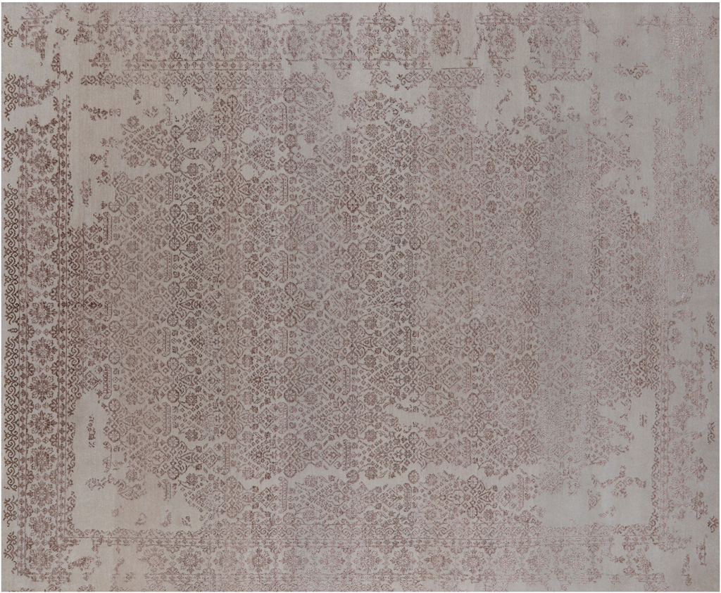 SUPER SALE 8' 1" X 9' 10" Wool & Silk Modern Handmade Rug - Q21656
