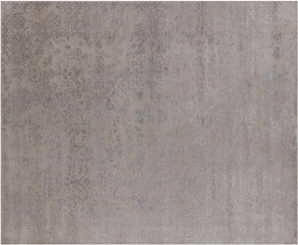 7' 11" X 9' 10" Persian Tabriz Hand Knotted Wool & Silk Rug - Q21667