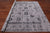 Grey 8' Square Wool & Silk Persian Tabriz Handmade Rug - Q21674