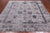 Grey 8' Square Wool & Silk Persian Tabriz Handmade Rug - Q21674