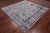 Grey 8' Square Wool & Silk Persian Tabriz Handmade Rug - Q21674