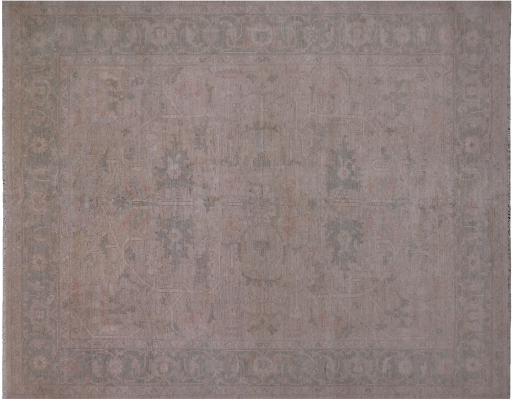 Ivory 7' 10" X 10' 1" Handmade Turkish Oushak Washed Out Wool Rug - Q21982