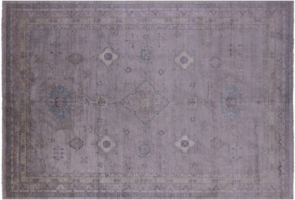 Hand Knotted Turkish Oushak Washed Out Wool Rug - Manhattan Rugs
