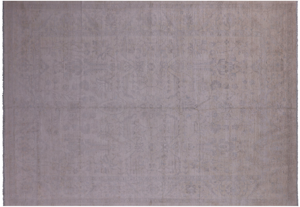 Ivory Washed Out Turkish Oushak Handmade Rug 9' 10" X 13' 9" - Q22000