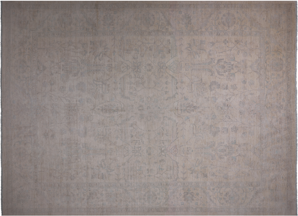 Ivory Washed Out Turkish Oushak Handmade Rug 9' 10" X 13' 9" - Q22000