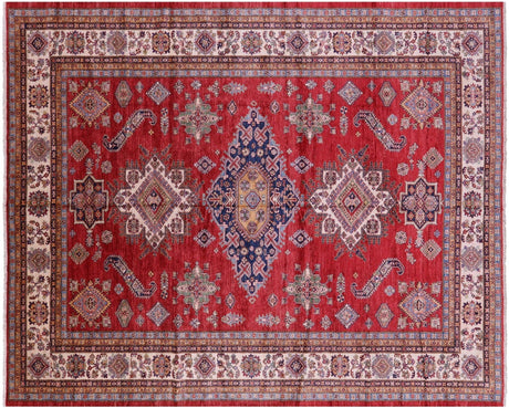 Super Kazak Geometric Hand Knotted Wool Rug - Manhattan Rugs