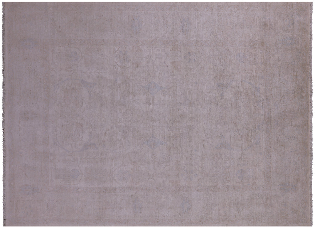 Ivory Turkish Oushak Washed Out Handmade Rug 7' 9" X 10' 4" - Q22011