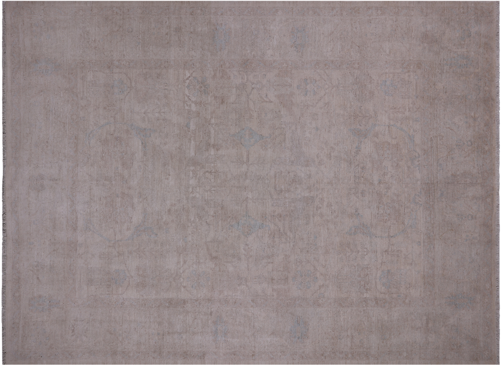 Ivory Turkish Oushak Washed Out Handmade Rug 7' 9" X 10' 4" - Q22011