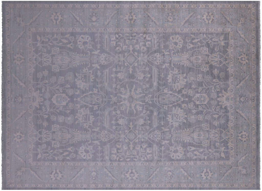 Grey Handmade Turkish Oushak Washed Out Wool Rug 9' 0" X 12' 1" - Q22014