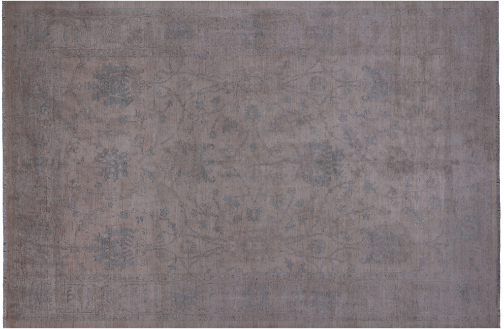 Ivory 5' 11" X 8' 11" Turkish Oushak Washed Out Handmade Wool Rug - Q22019