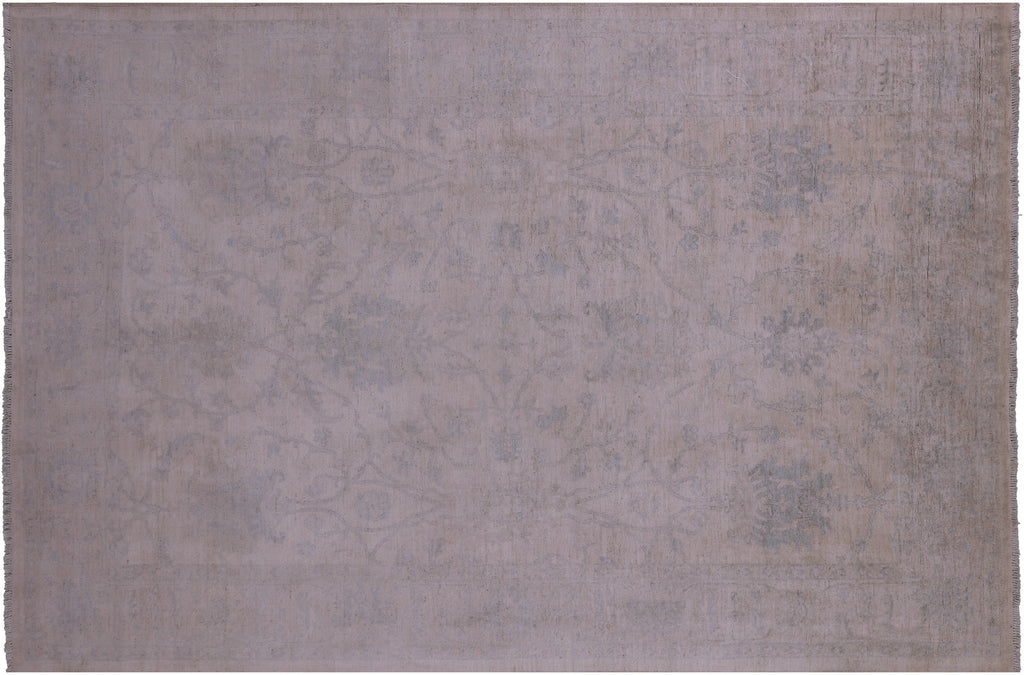 Ivory 5' 11" X 8' 11" Turkish Oushak Washed Out Handmade Wool Rug - Q22019